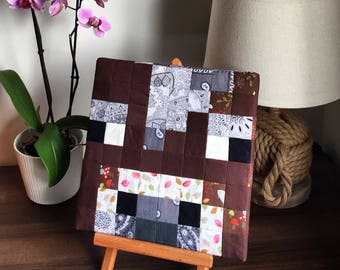 Minecraft Inspired Patchwork Mobhead Wall Art ~ Cow