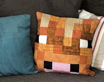 Minecraft Inspired Patchwork Mobhead Cushion Cover ~ Cold Cow