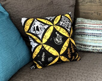 Cathedral Patchwork Cushion Cover - Harry Potter Hufflepuff Inspired