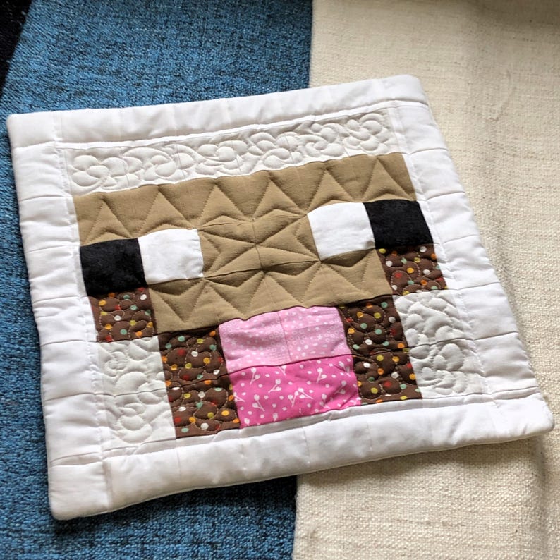 Minecraft Inspired Patchwork Mobhead Cushion Cover ~ Sheep - White OR Yellow 画像 2