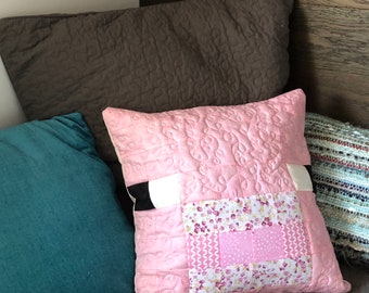 Minecraft Inspired Patchwork Mobhead Cushion Cover ~ Pig