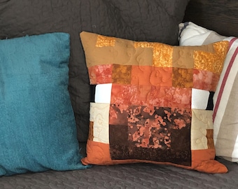Minecraft Inspired Patchwork Mobhead Cushion Cover ~ Warm Pig