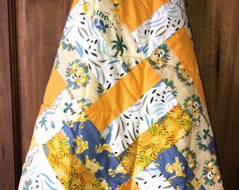 Quilted Patchwork 'Lion Cub' Tummy Time Blanket