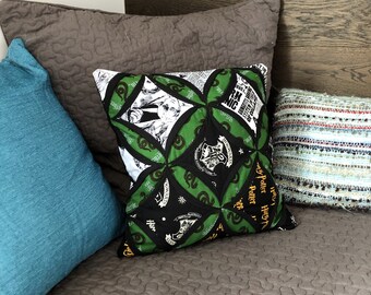 Cathedral Patchwork Cushion Cover - Harry Potter Slytherin Inspired