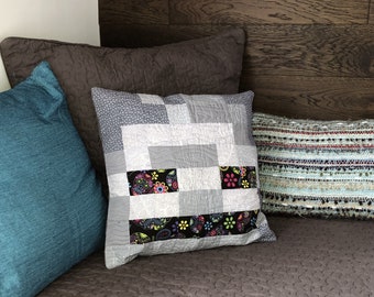 Minecraft Inspired Patchwork Mobhead Cushion Cover ~ Skeleton