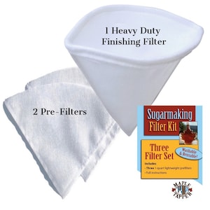 Ahornsirup Filter Set - 1 Qt. (3 Stück) - Ein Ahornsirup, der synthetischer Hochleistungsfilter herstellt + Zwei Vorfilter - WIEDERVERWENDBAR Home Maple Sugaring