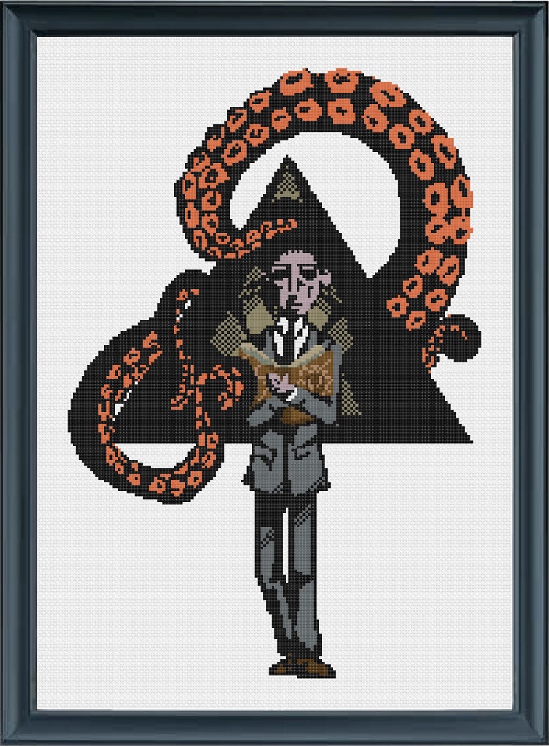 H.P LoveCraft Cross Stitch Pattern Modern PDF | Etsy