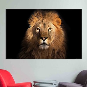 African Lion canvas print Lion Wall Art Lion photo Animal wall art decor Large lion art Wildlife room decor Lion print on canvas home decor