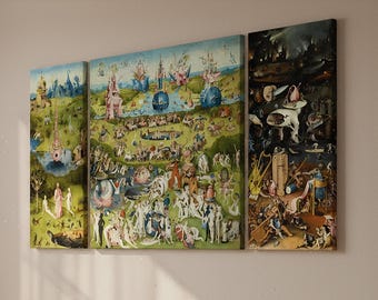 The Garden of Earthly Delights - Hieronymus Bosch 1480, Reproduction Canvas Print, Classic Wall Art, Ready to hang, The garden Bosch