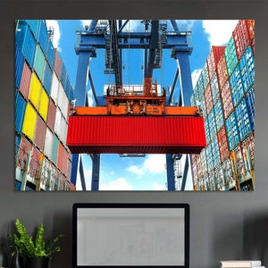 Versandbehälter Leinwand gerahmt oder Posterdruck Business Industriedesign Fracht Logistik Dekor Fracht Transport Kunst maritimes Dekor