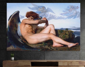 Fallen Angel Alexandre Cabanel reproduction fine art printed Museum classic museum wall home decor Lucifer religious canvas or poster print