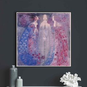 The Three Perfumes canvas print by Margaret Macdonald Art Nouveau Classical American art magic three muses above bed art goddesses print