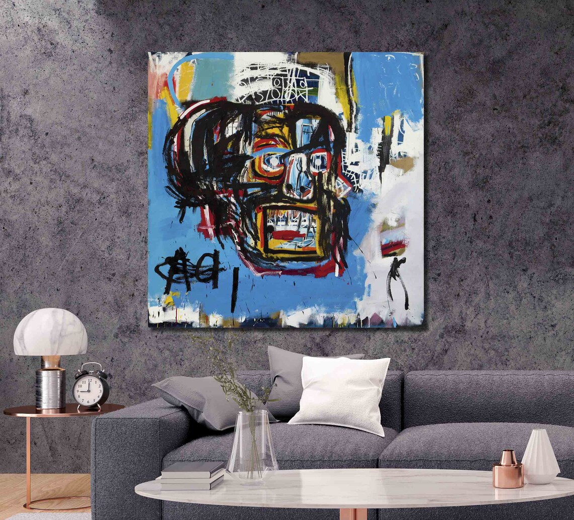 Skull Basquiat Canvas Untitled 1982 King of Street Etsy