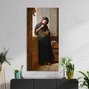 Almeida Júnior Saudade Print Gallery Wrapped Canvas Fine Art Poster Longing Reproduction brazilian artist Old Master