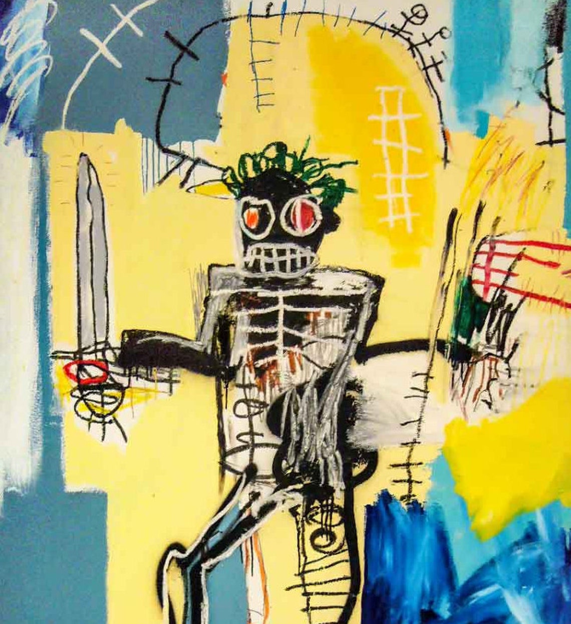 Basquiat Canvas Skeleton Street Art Print Basquiat Poster | Etsy