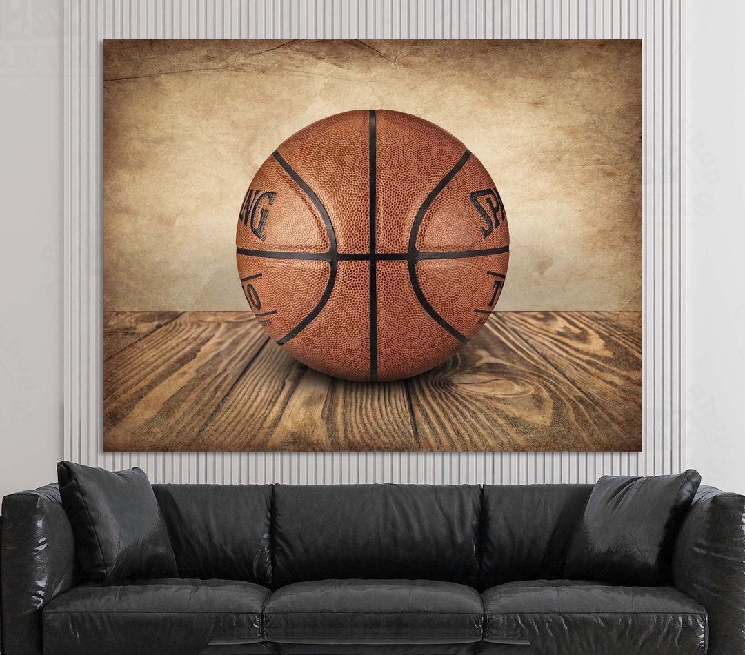 Basketball Wall Art Decor Vintage Ball Canvas or Paper Poster Etsy