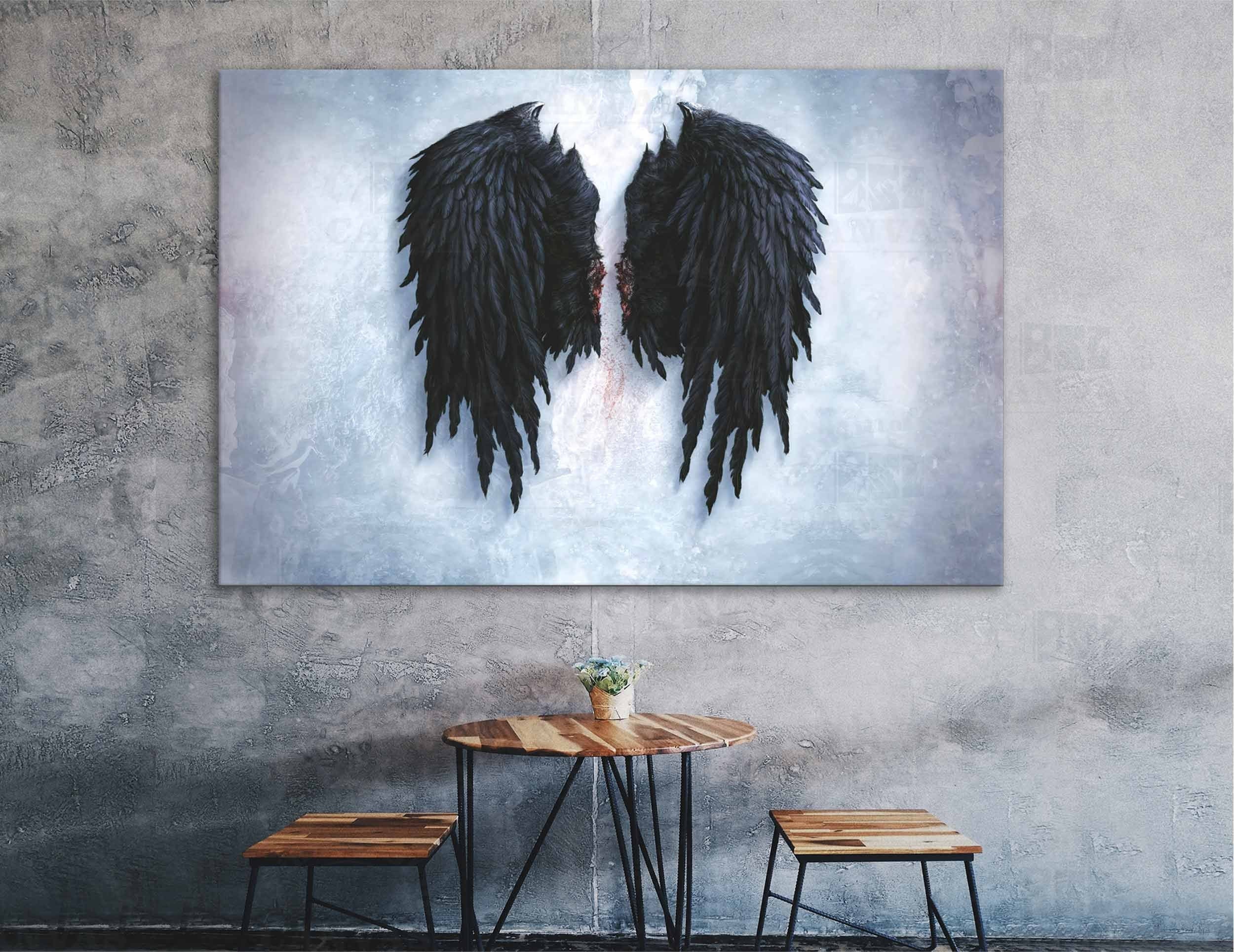 Angel Wings Floating Frame Canvas Art Wall Home Decor Print Etsy UK