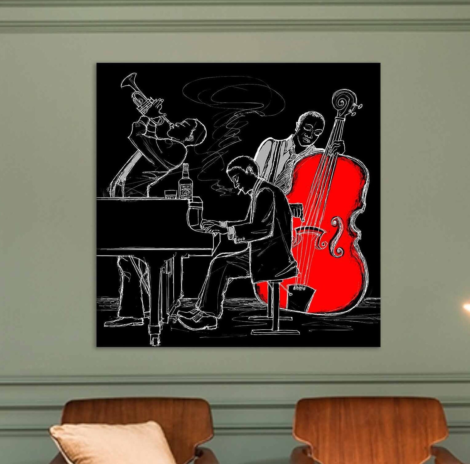 Black jazz band African American art Music band wall decor Etsy