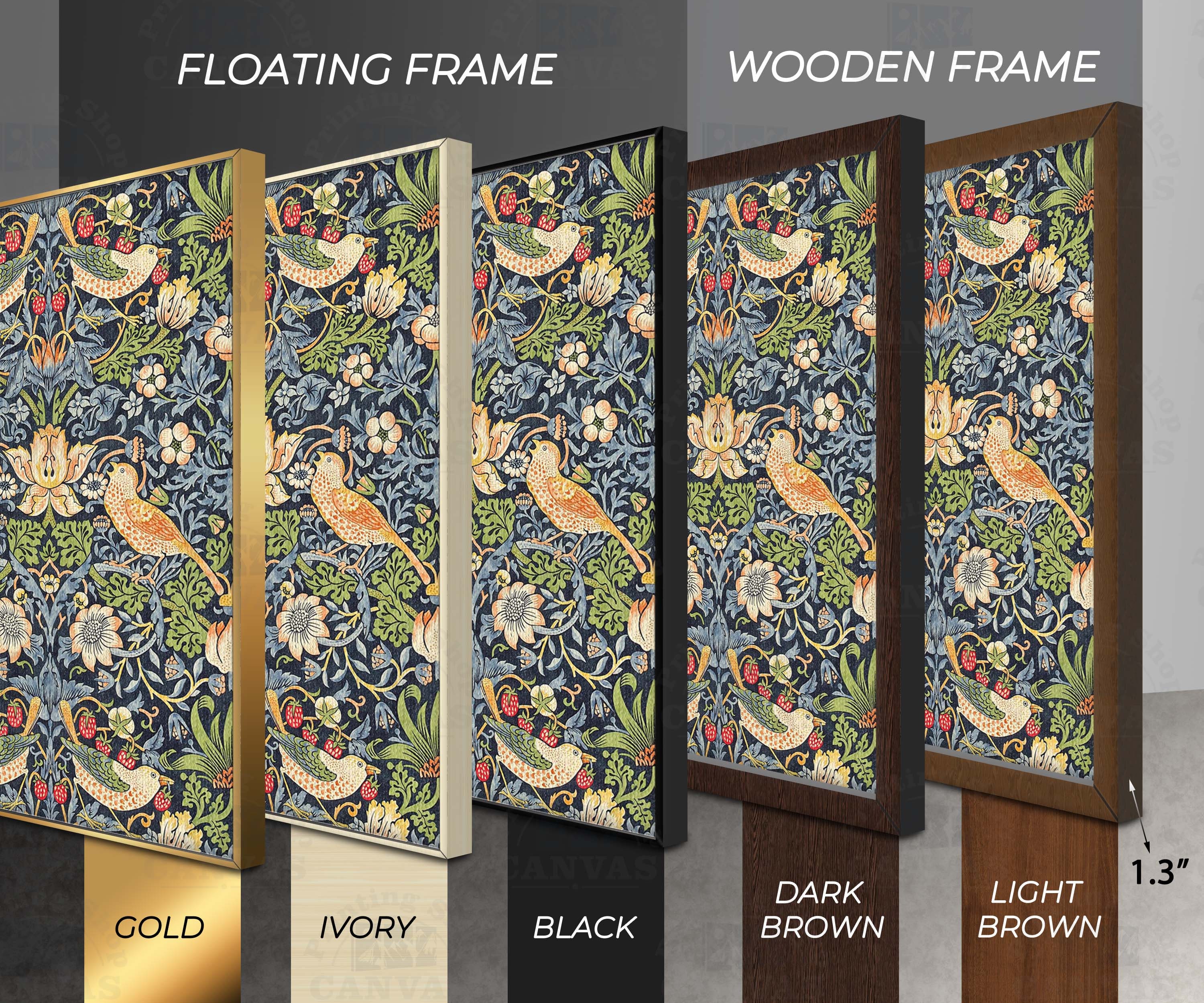 William Morris Flowers and Birds Tree of Life Canvas or - Etsy
