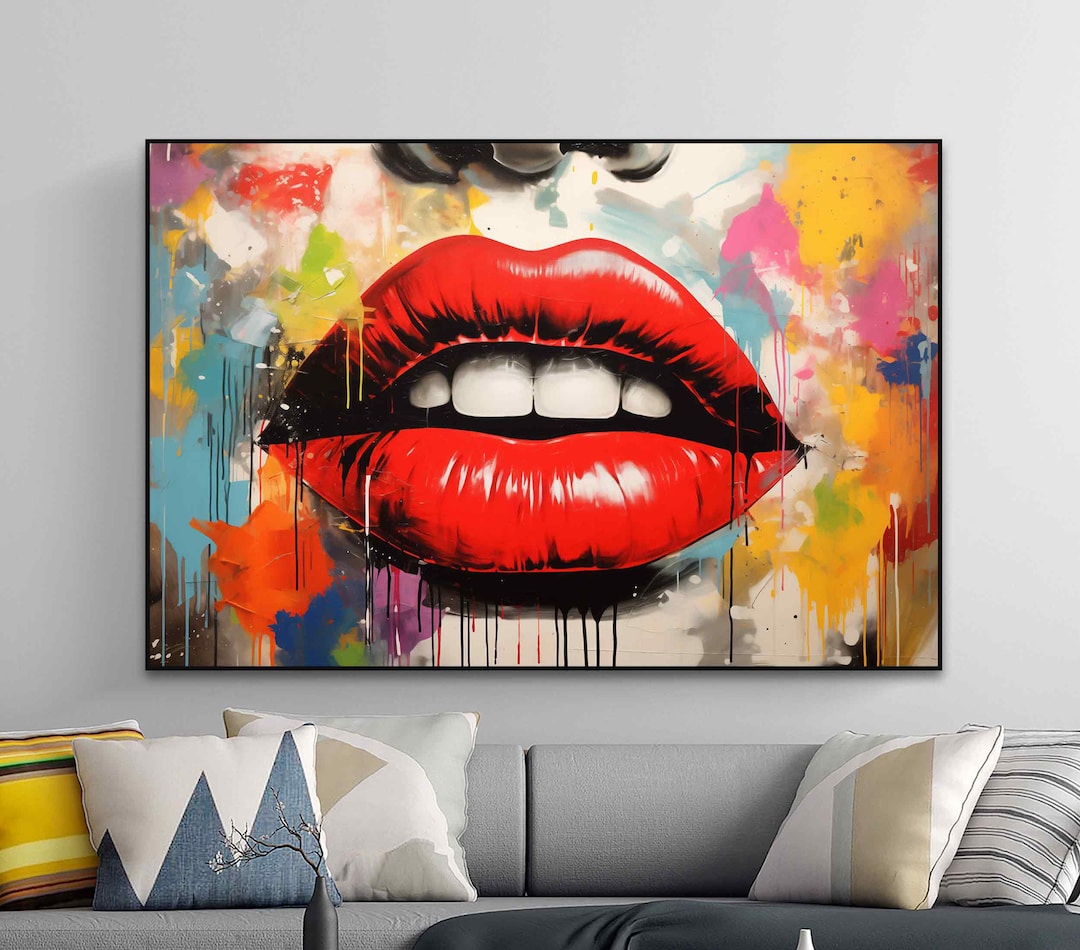 Beautiful Lips Wall Art Canvas Print Sensual Lip Art Red Lips Print ...