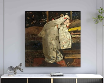 George Hendrik Breitner Mädchen im weißen Kimono klassische Leinwand Niederländische Kunst Reproduktion Druck historisches Dekor Vintage Wandkunst Japanischer Kimono