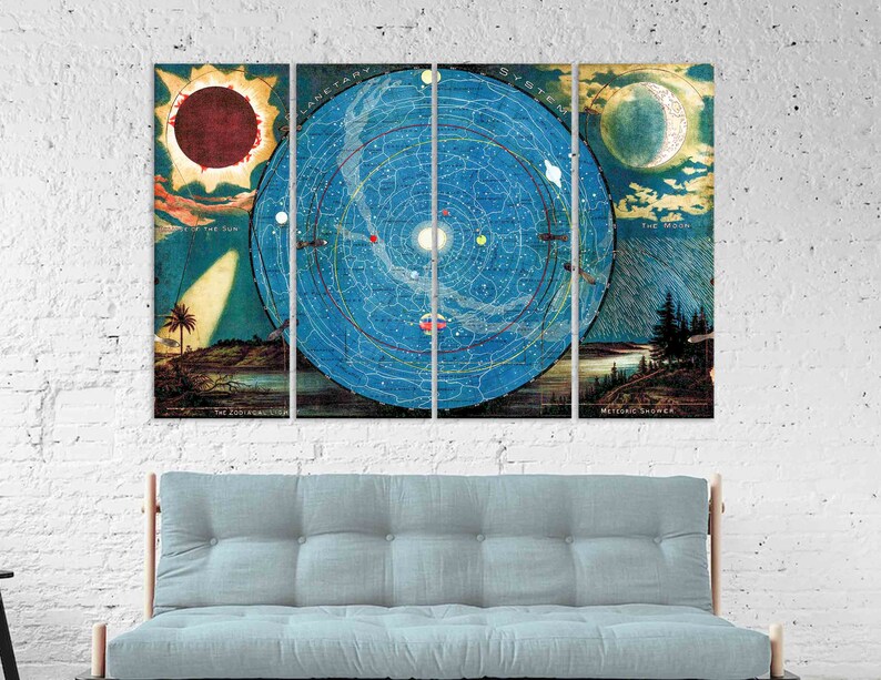 Constellations wall art Canvas Prints Planet wall home decor Solar System Prints Stars Sky Artwork Constellation Map Print Celestial Art