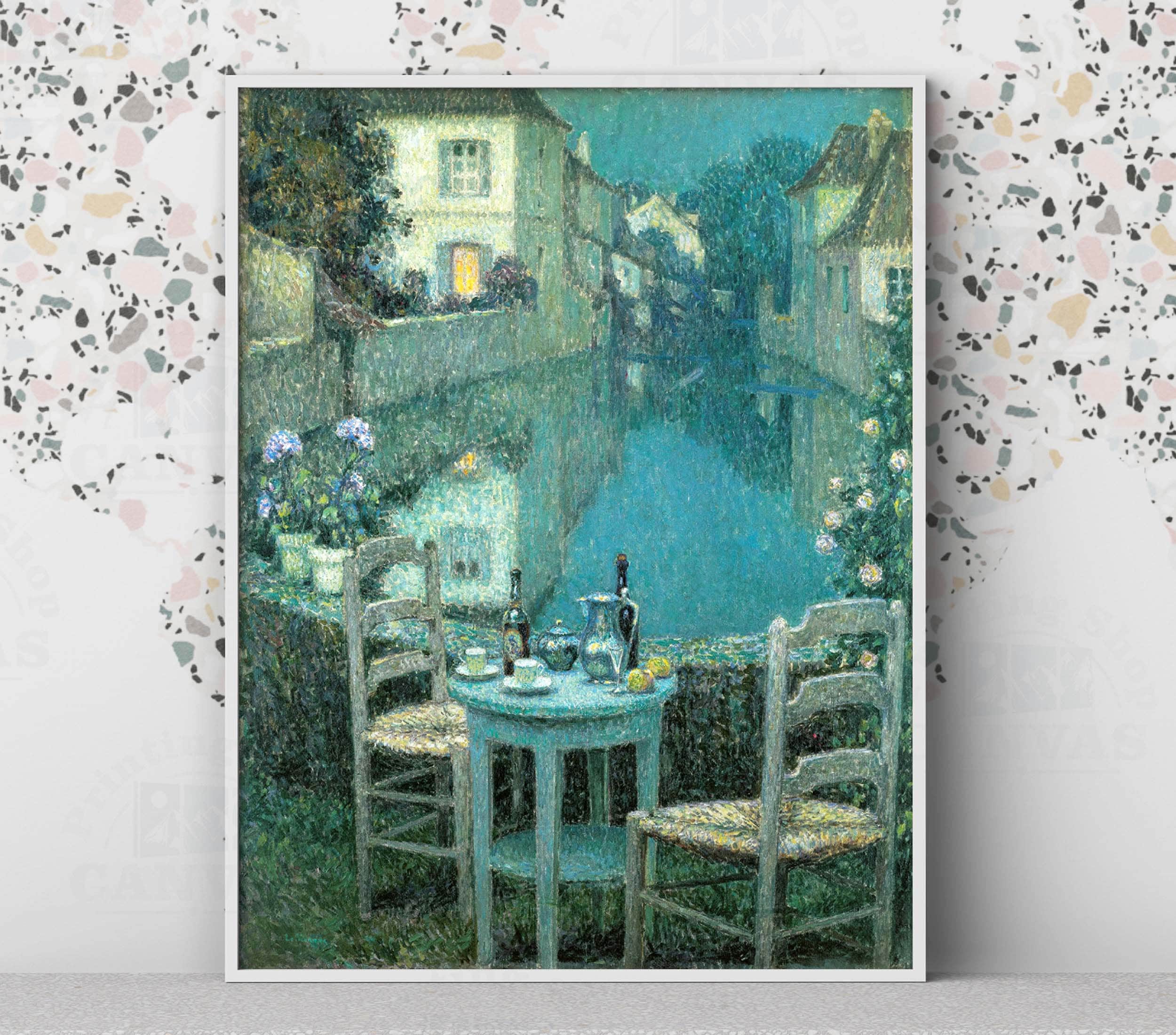 Henri Le Sidaner Small Table in Evening Dusk Canvas or Poster