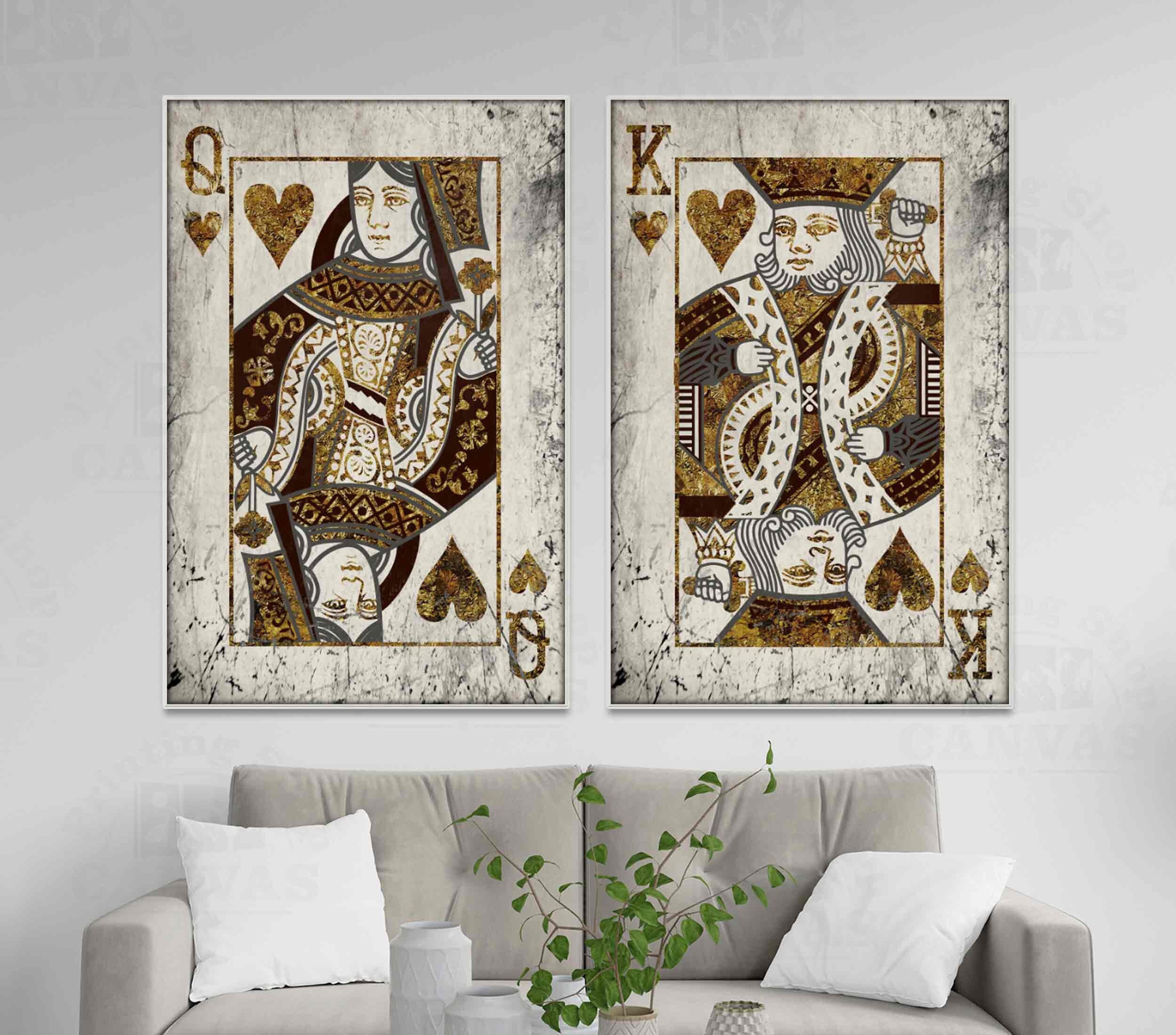 King / Queen Playing Card Set, His & Hers Wall Art, Vintage Style, Set of 2  Prints, Wall Decor, Digital Download, Retro Decor, Printable Art -  UK