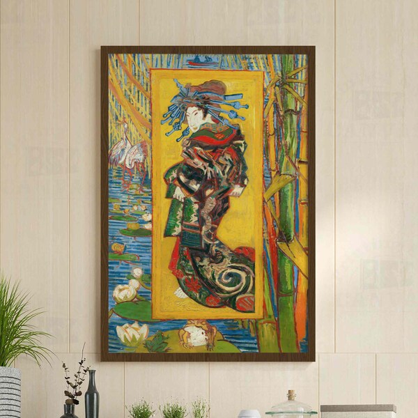 Vincent van Gogh's Stunning Courtesan (after Eisen) Painting: Print Art Image of a Modern Art Masterpiece Inspired by Japanese Prints