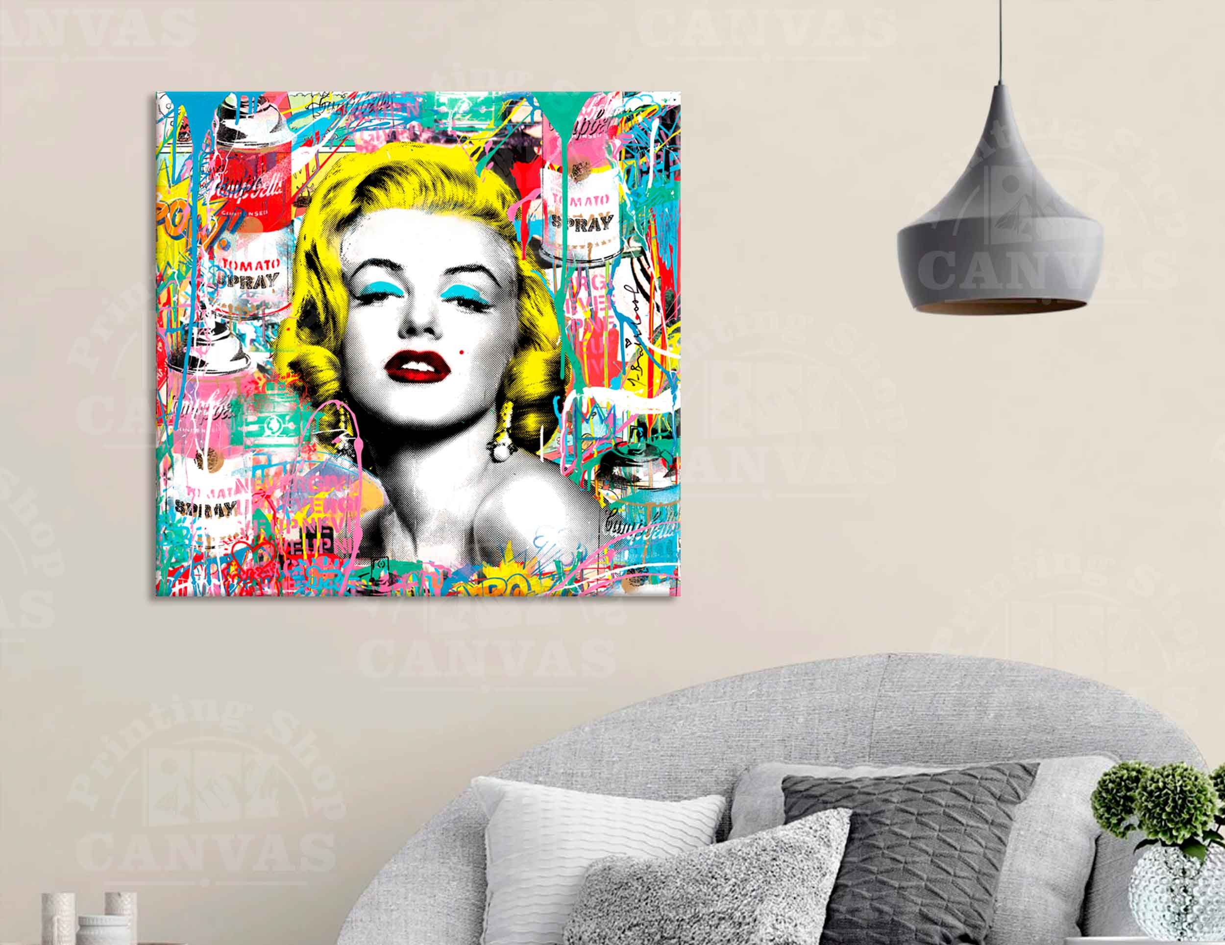 Mr. Brainwash art Marilyn Monroe graffiti print canvas Modern | Etsy