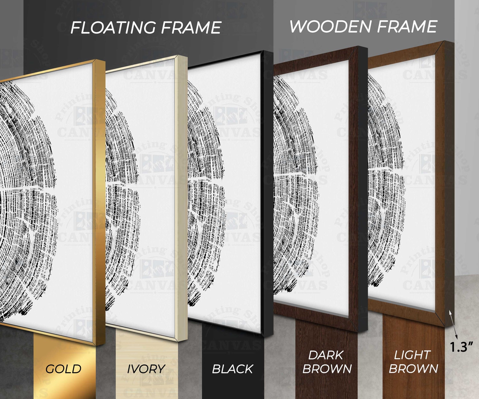 Floating Frame Tree Ring Print Tree Ring Art Print Large Art | Etsy