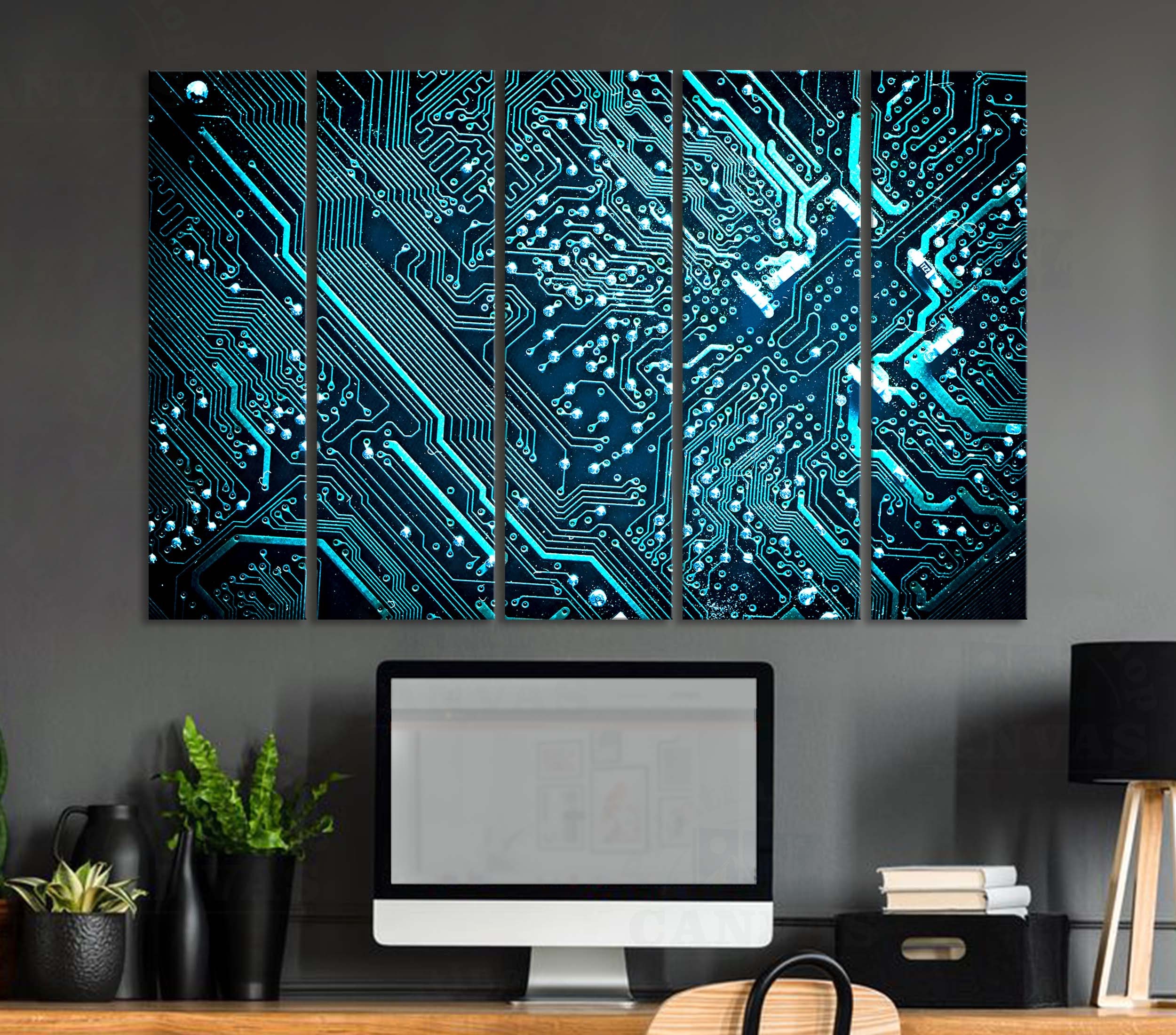 Motherboard Canvas Print Circuit Board Large Wall Art Computer Science ...