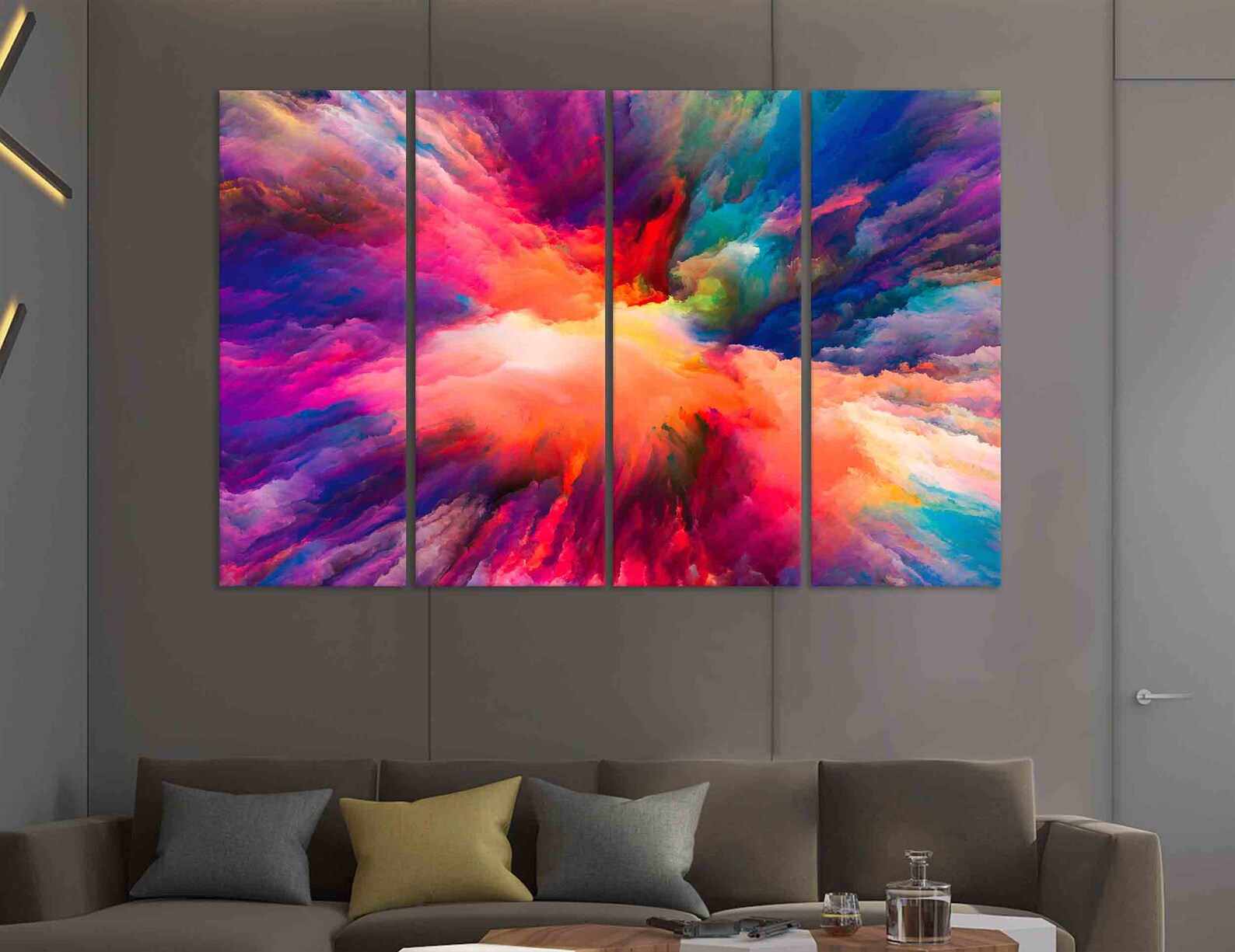 Colorful Abstract Clouds Wall Art Bight Colors Wall Decor Etsy