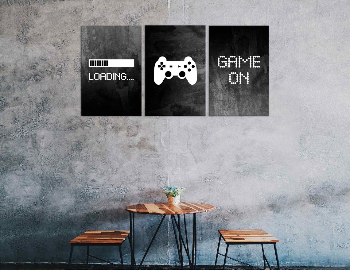 Gaming Wall Art Set decor Video game poster print on canvas Etsy