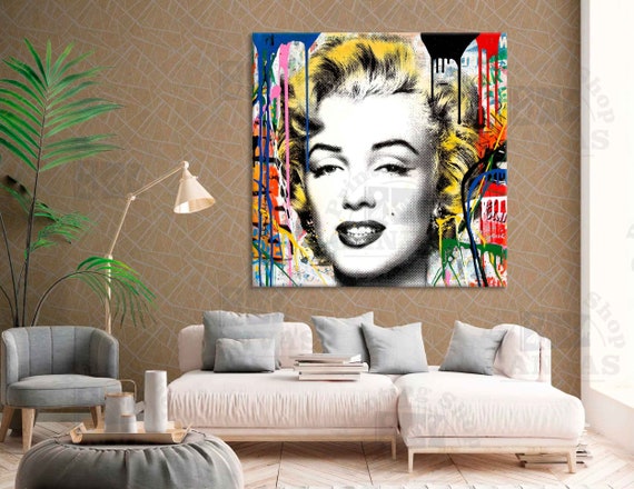Mr. Brainwash art Marilyn Monroe graffiti print canvas Modern | Etsy