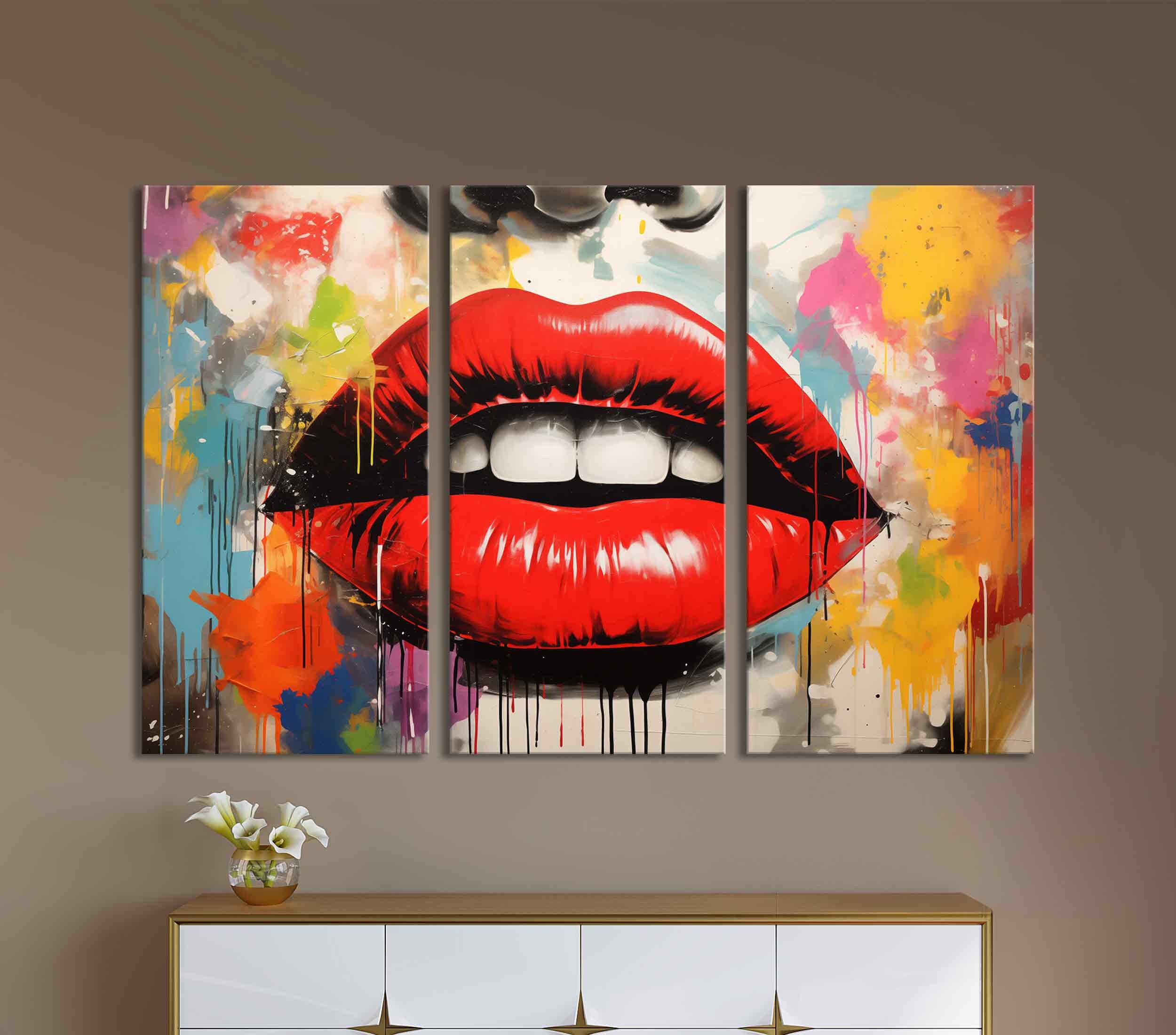 Beautiful Lips Wall Art Canvas Print Sensual Lip Art Red Lips Print ...
