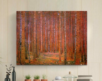 Tannenwald Pine Forest Canvas Print Gustav Klimt Reproduction Art Nature Wall Decor artistic prints classic art landscape famous museum art