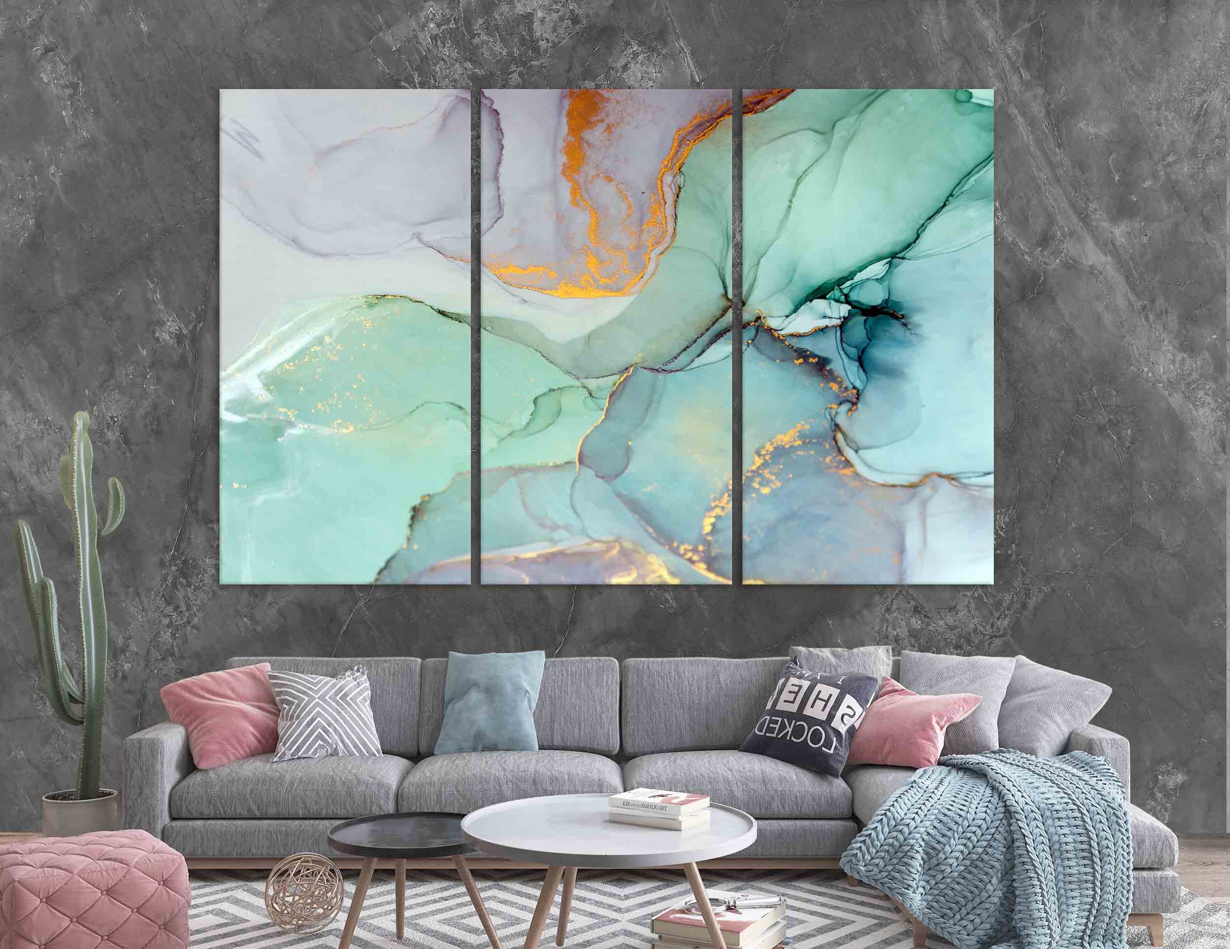 Marble canvas print Marble wall art decor Flip cup art Etsy