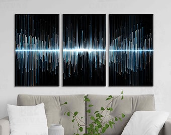 Schallwellen Leinwand Druck Soundwave Art Sprachaufnahme Wohnkultur Audio Song Lyric Wanddekoration Modernes Wohnzimmer Musik Kreativ