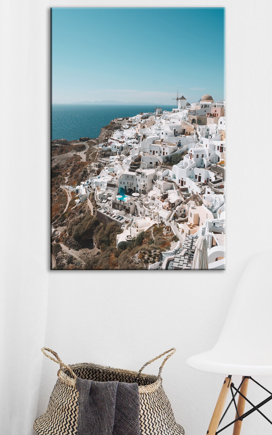 Santorini print on canvas Beautiful Greek Island wall art Etsy