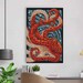 Red Octopus Mosaic Print on Canvas Asian Art Living Room - Etsy
