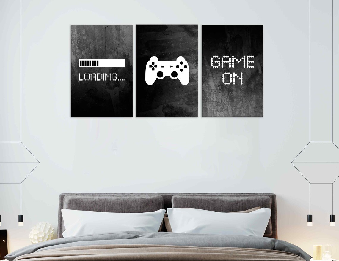 Gaming Wall Art Set decor Video game poster print on canvas Etsy