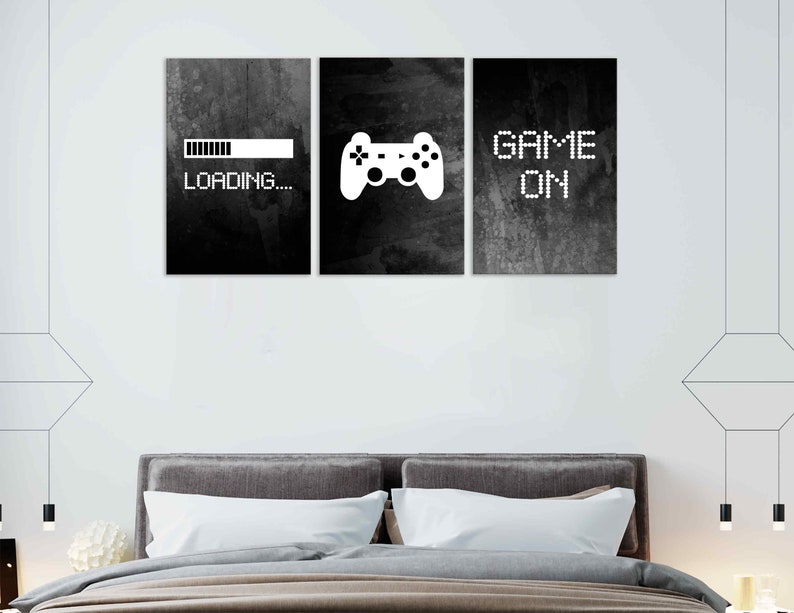 Gaming Wall Art Set Decor Video Game Poster Print on Canvas Etsy