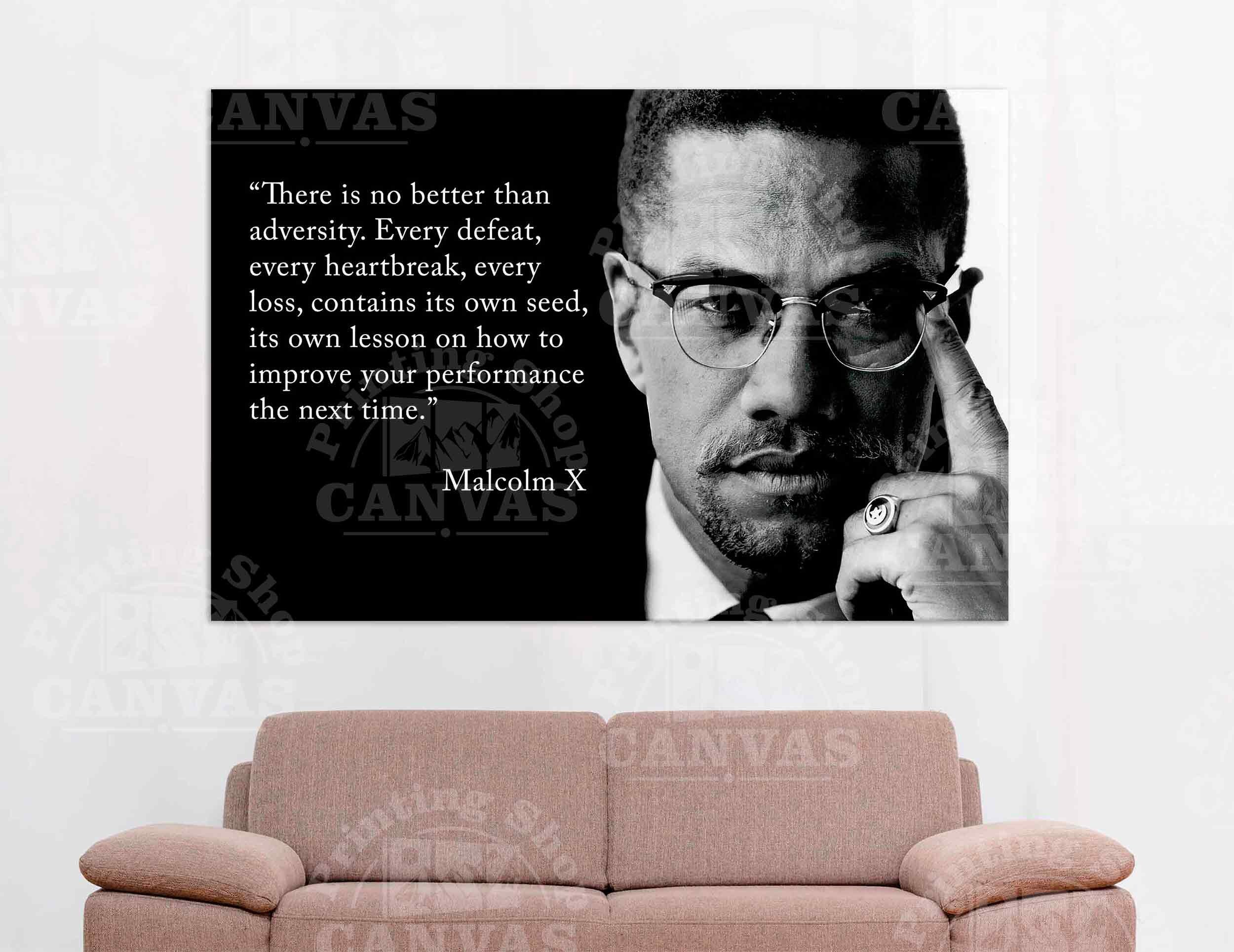 Malcolm X quote print Famous African American Men Prints Wall Etsy