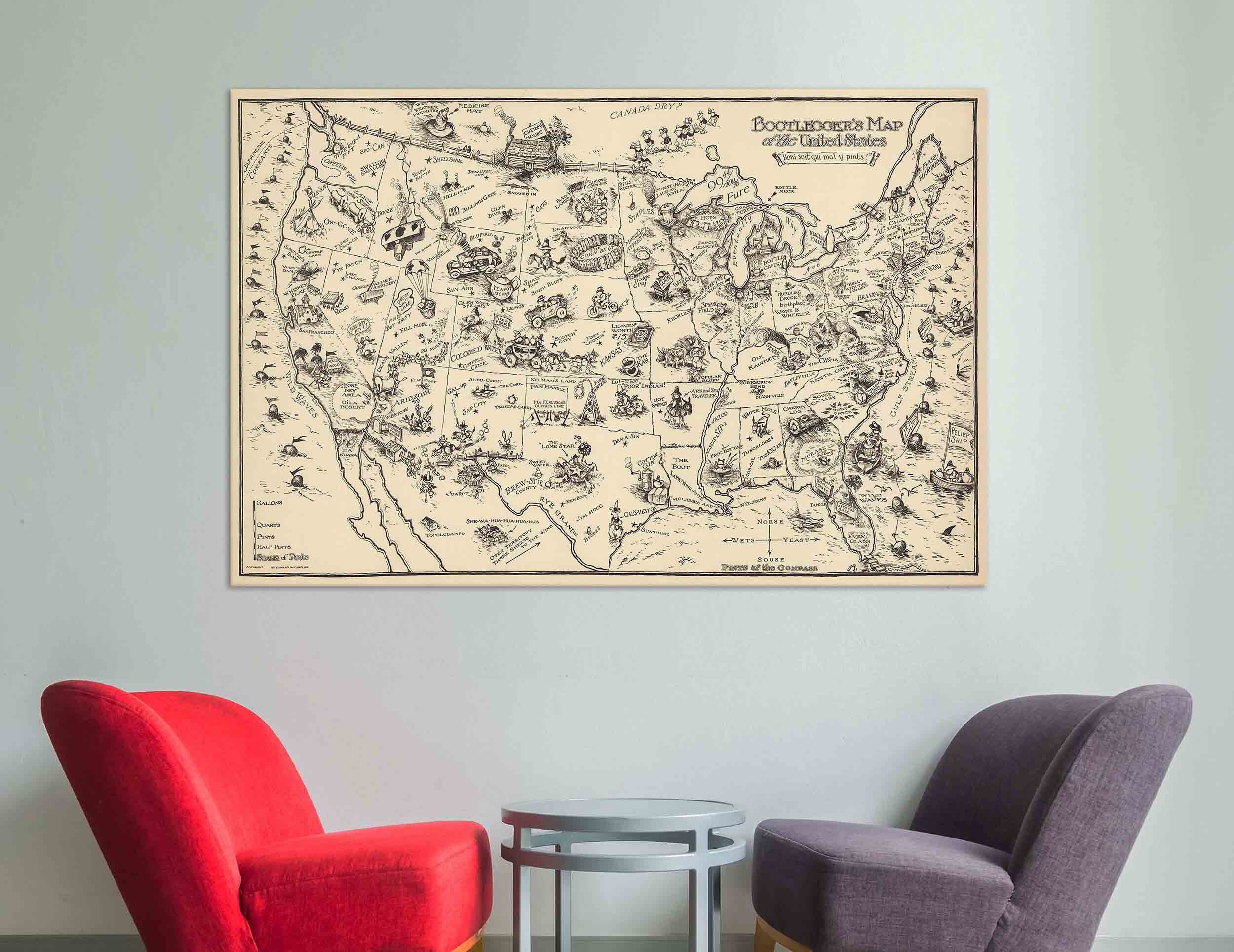 Vintage USA Map Original Map of the USA Old travel USA map | Etsy