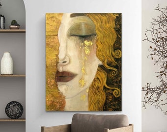 Gustav Klimt Canvas Print: Golden Tears Fine Art