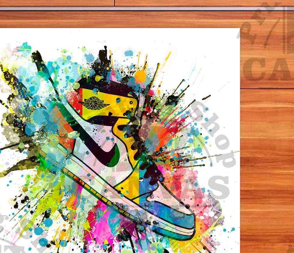 Basketball Shoes Art Print Sports fan gift Basketball NBA wall Etsy
