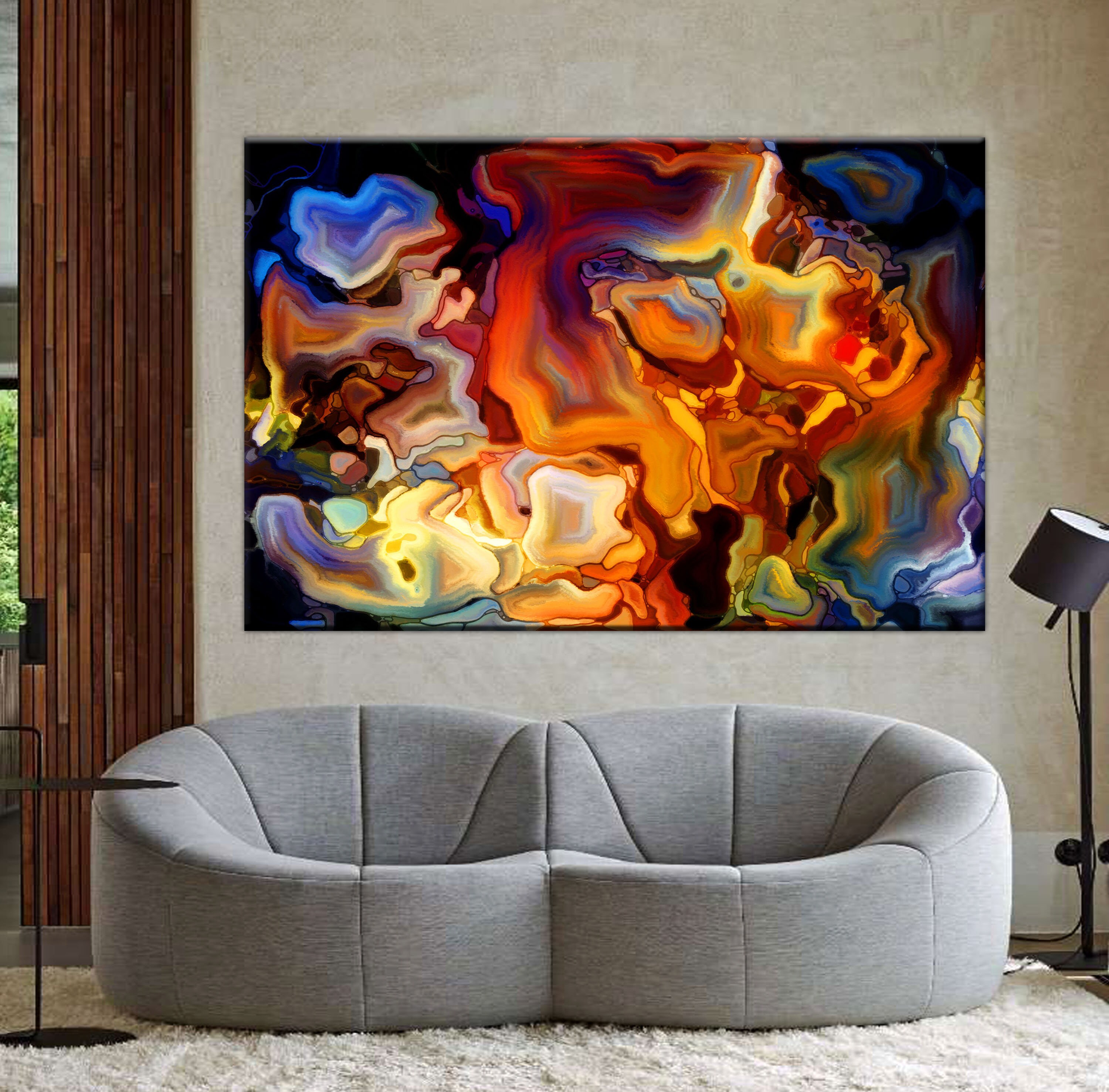 Multicolor Abstract Wall Art Colorful Print on canvas Etsy