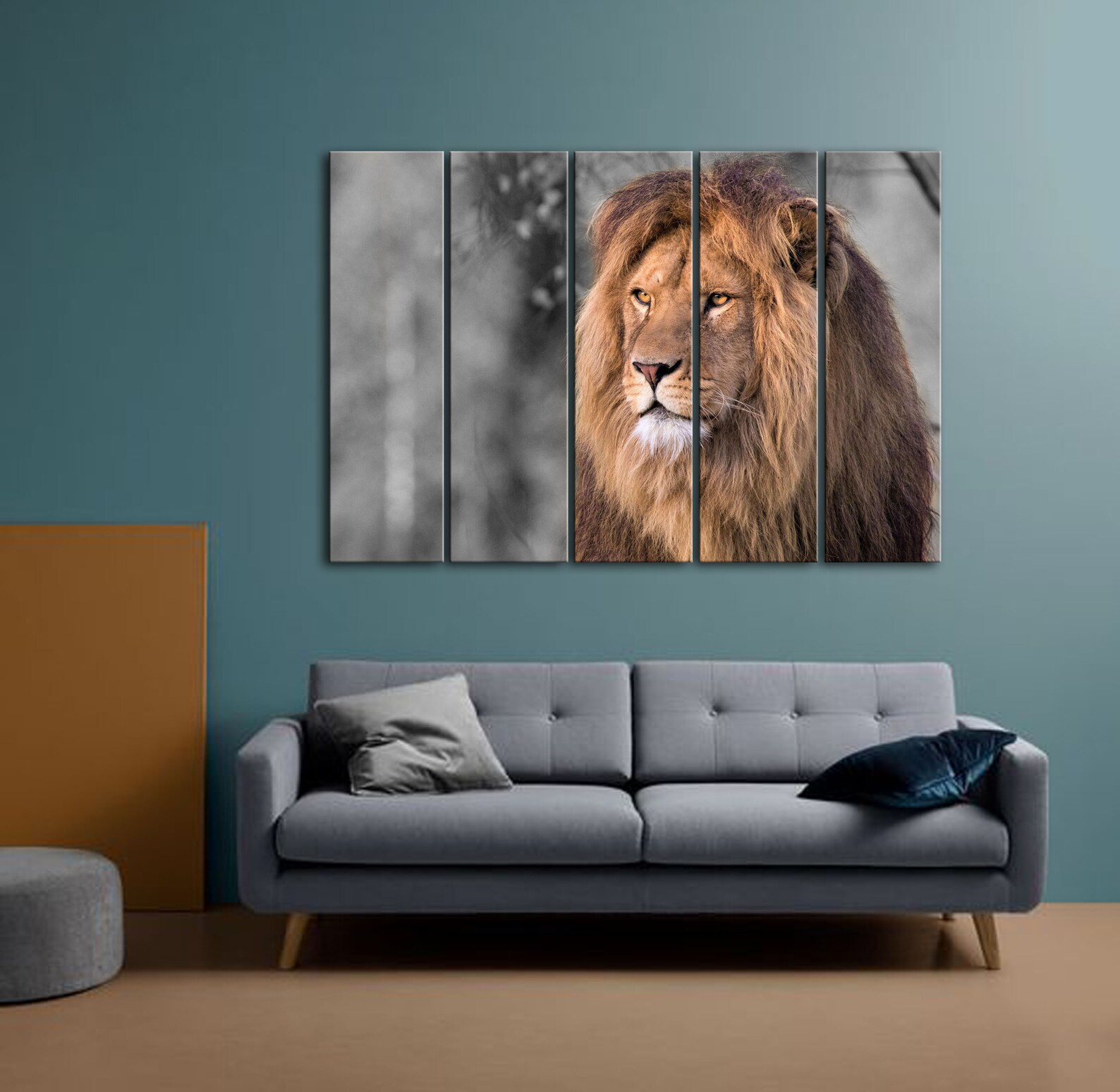 Lion Canvas Print Lion Wall Art Lion Photo Animal Wall Art Etsy