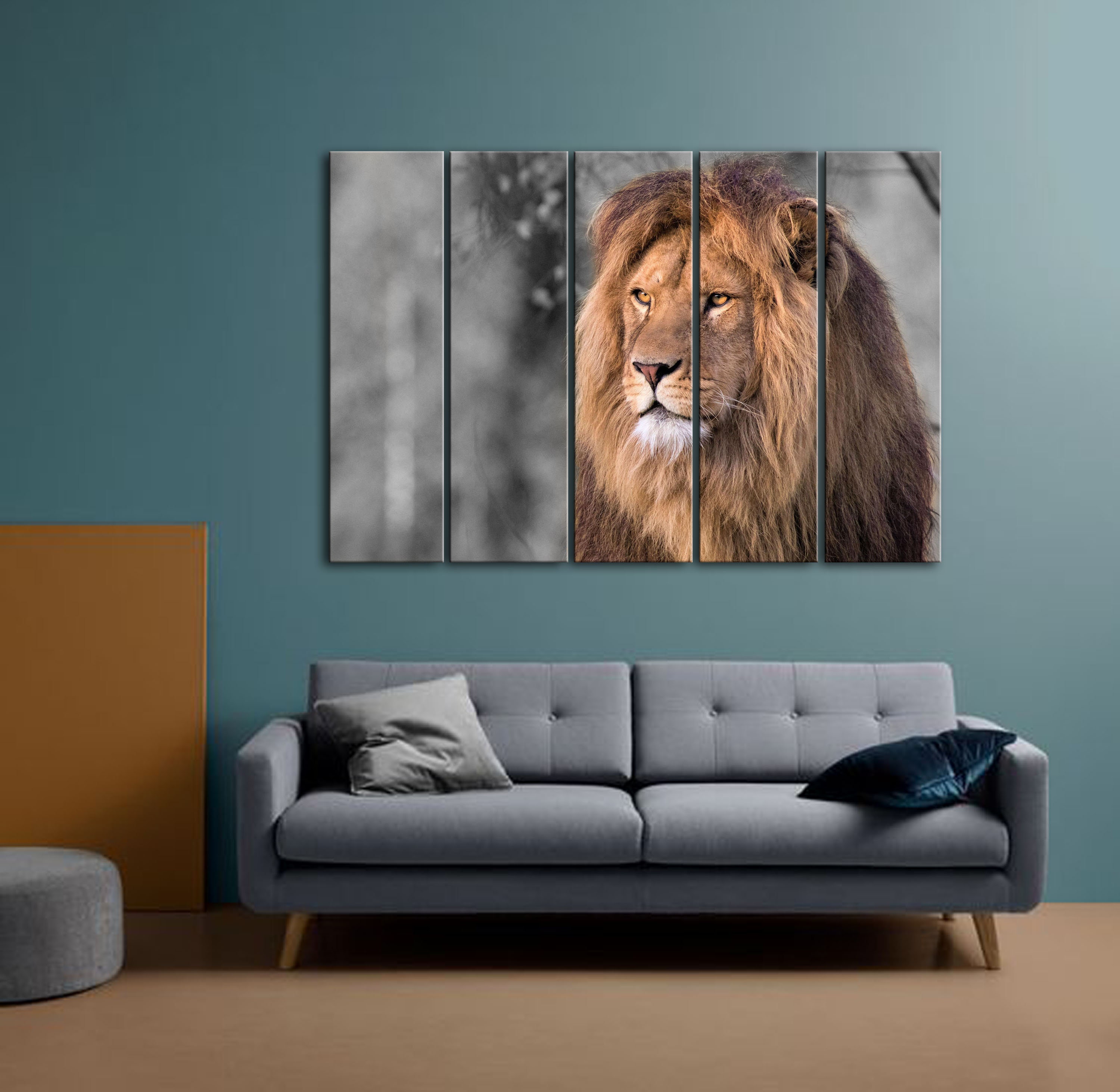 Lion canvas print Lion Wall Art Lion photo Animal wall art Etsy